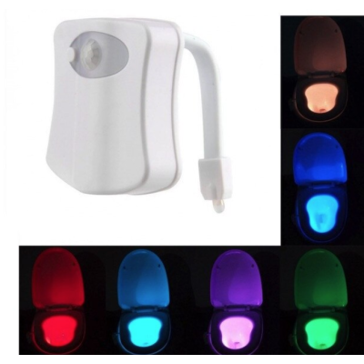 Lampa LED RGB pentru toaleta cu 8 culori senzor miscare