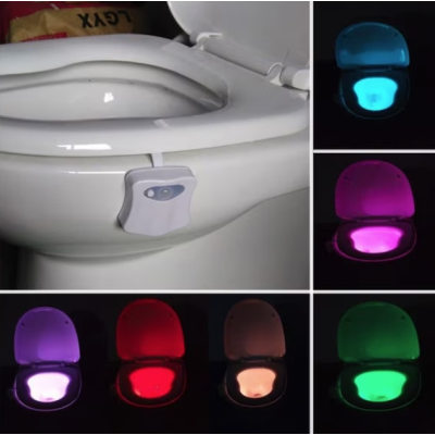 Lampa LED RGB pentru toaleta cu 8 culori senzor miscare