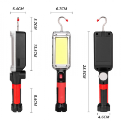 Lampa Lucru COB LED Acumulator la USB magnet carlig agatare ZJ8859