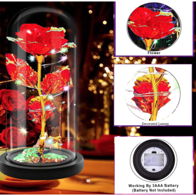 Lampa portabila led cu trandafir iluminat in interior RD C172