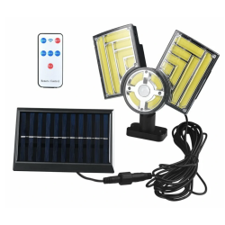 Lampa solara cu 3 casete COB reglabile senzor de miscare si 120 LED