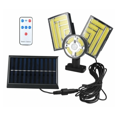 Lampa solara cu 3 casete COB reglabile senzor de miscare si 120 LED
