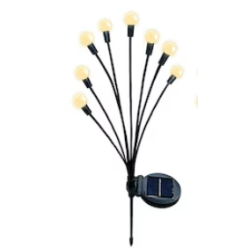 Lampa solara cu 6 Bulbi ALB CALD de gradina tip licurici Lampa solara cu 6 Bulbi ALB CALD de gradina tip licurici