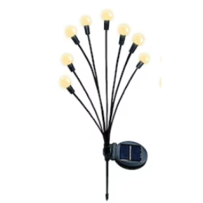 Lampa solara cu 6 Bulbi ALB CALD de gradina tip licurici