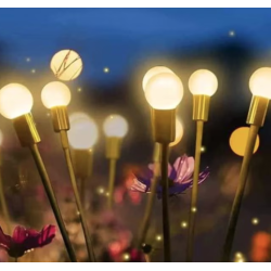 Lampa solara cu 6 Bulbi ALB CALD de gradina tip licurici Lampa solara cu 6 Bulbi ALB CALD de gradina tip licurici