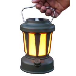 Lampa Solara de Camping LY18 Verde cu Maner 