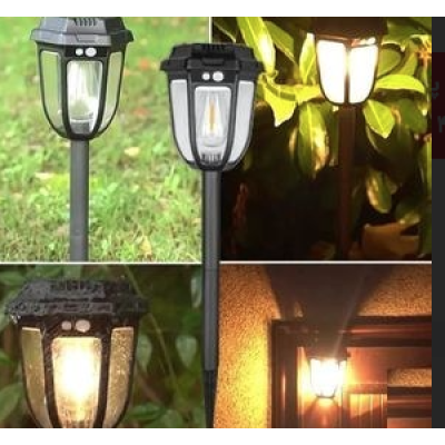 Lampa solara de gradina tip felinar cu tarus CL D68