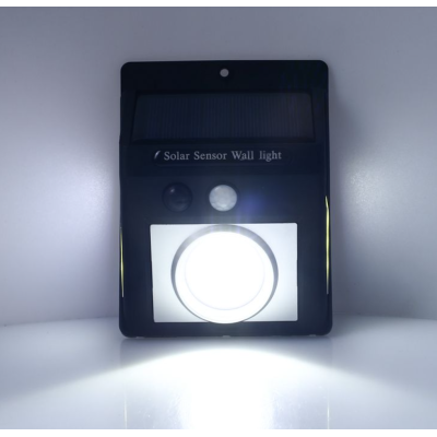 Lampa solara de perete cu leduri laterale lupa si senzor de miscare si lumina CL 2566A