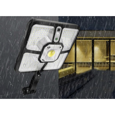 Lampa solara de perete cu senzor de miscare 220 LED COB 4 moduri iluminare