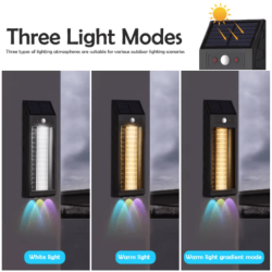 Lampa solara de perete de 18W model HW 668 2 neagra cu carlig