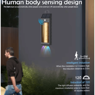 Lampa solara de perete de 18W model HW 668 2 neagra cu carlig