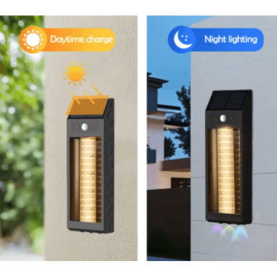 Lampa solara de perete de 18W model HW 668 2 neagra cu carlig