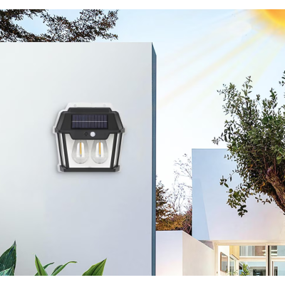 Lampa Solara de Perete Q D1522 Cu 2 becuri LED pentru exterior cu senzor de miscare si lumina