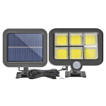 Lampa solara de perete Sl F120 6 x COB LED putere 25W 5000K cu panou solar senzor miscare Neagra