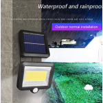 Lampa solara de perete Sl F120 6 x COB LED putere 25W 5000K cu panou solar senzor miscare Neagra