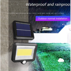 Lampa solara de perete Sl F120 6 x COB LED putere 25W 5000K cu panou solar senzor miscare Neagra