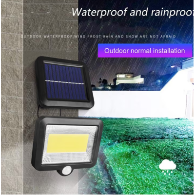 Lampa solara de perete Sl F120 6 x COB LED putere 25W 5000K cu panou solar senzor miscare Neagra