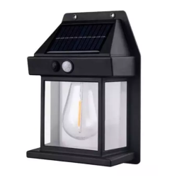 Lampa solara de perete tip bec clasic cu senzor de miscare fara fir LED 3W