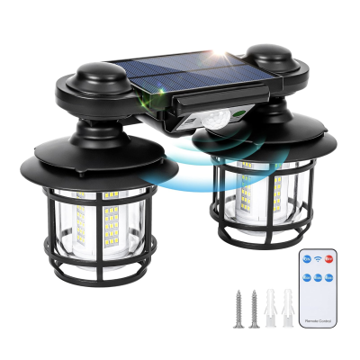 Lampa solara dubla 182LED cu senzor de miscare 3 moduri de iluminare telecomanda