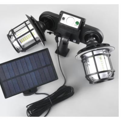Lampa solara dubla 182LED cu senzor de miscare 3 moduri de iluminare telecomanda