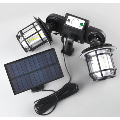 Lampa solara dubla 192 LED cu senzor miscare telecomanda si suport 30W cod JD 2216A