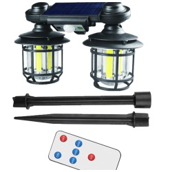 Lampa solara dubla cu senzor solar si telecomanda 20w 500 lumeni trei moduri de functionare