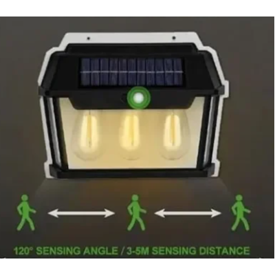 Lampa solara LED de perete cu 3 becuri Senzor de miscare Andowl Q D1640