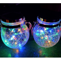 Lampa Solara LED tip borcan Q TL60 lumina colorata si maner