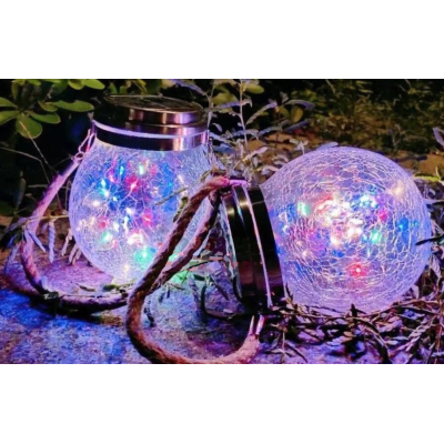 Lampa Solara LED tip borcan Q TL60 lumina colorata si maner