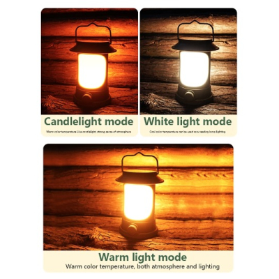 Lampa Solara Retro Camping LY17 Verde cu Maner Reincarcabila