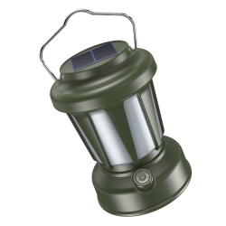 Lampa Solara Retro Camping LY18 Verde cu Maner Reincarcabila