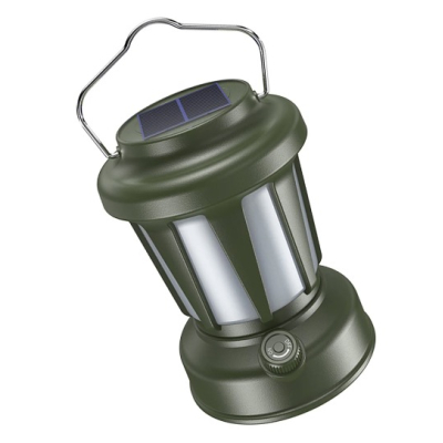 Lampa Solara Retro Camping LY18 Verde cu Maner Reincarcabila