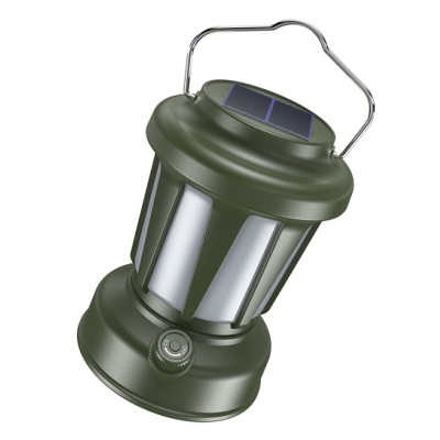 Lampa Solara Retro Camping LY18 Verde cu Maner Reincarcabila