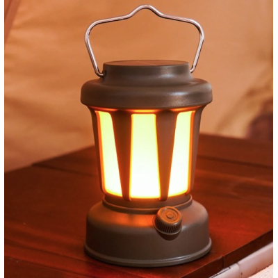 Lampa Solara Retro Camping LY18 Verde cu Maner Reincarcabila