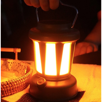 Lampa Solara Retro Camping LY18 Verde cu Maner Reincarcabila