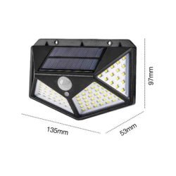 Lampa Solara Senzor De Miscare 100 LED 120 Grade Baterie 18650