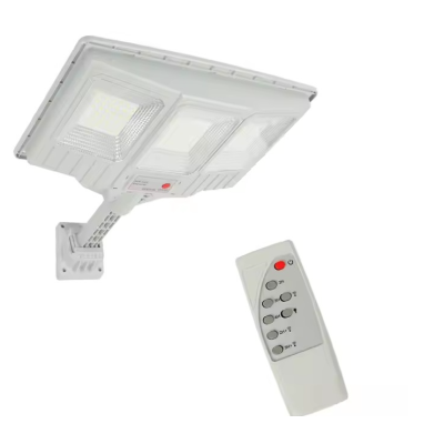 Lampa solara stradala cu telecomanda JG 703 cu 3 casete 108 LED 6000K senzor de miscare 100W