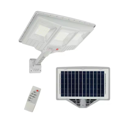 Lampa solara stradala cu telecomanda JG 703 cu 3 casete 108 LED 6000K senzor de miscare 100W