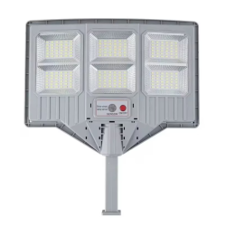 Lampa solara stradala cu telecomanda JG 706 cu 6 casete 108 LED 6000K senzor de miscare 150W