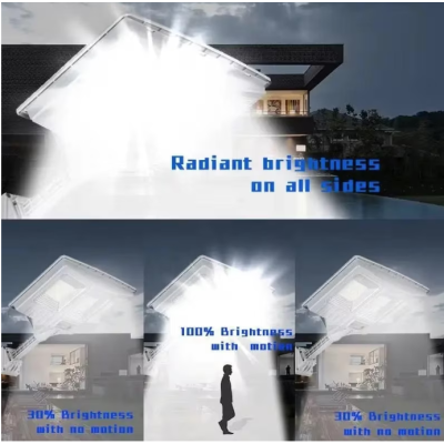 Lampa solara stradala cu telecomanda JG 706 cu 6 casete 108 LED 6000K senzor de miscare 150W