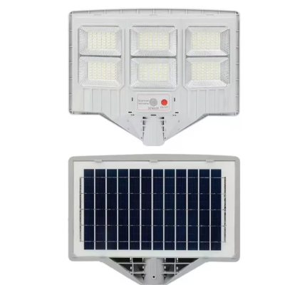 Lampa solara stradala cu telecomanda JG 706 cu 6 casete 108 LED 6000K senzor de miscare 150W