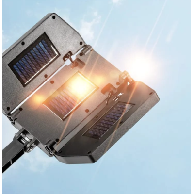 Lampa Solara Tripla 6 Led Cob Cu Senzor De Miscare Telecomanda