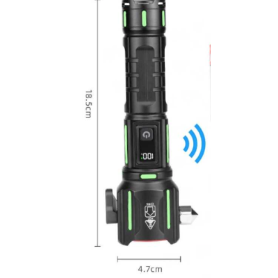 Lanterna aluminiu RTY 827 cu LED 30W incarcare USB acumulator 18650 lampa COB Ciocan de Urgenta si Cutter