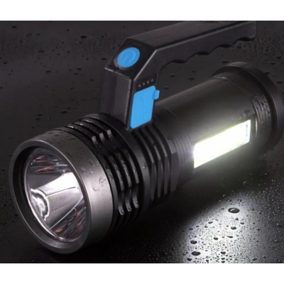 Lanterna cu LED Q LED556 cu 1000 lumeni acumulator integrat lumina laterala COB negru