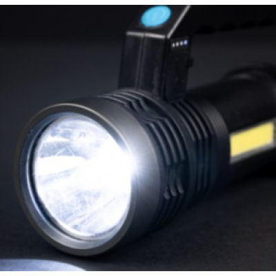 Lanterna cu LED Q LED556 cu 1000 lumeni acumulator integrat lumina laterala COB negru