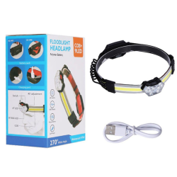 Lanterna de cap 1 COB plus 9 LED, Waterproof, 600lumeni