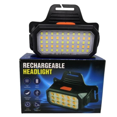 Lanterna de Cap 5225 cu 6 Moduri de iluminare reincarcabila prin USB Rectangulara