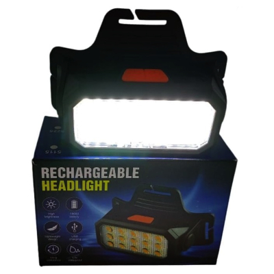 Lanterna de Cap 6 Moduri reincarcabila prin USB 50 LED Rectangulara