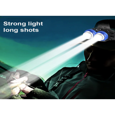 Lanterna de cap cu 2 Led-uri si 4 moduri de iluminare