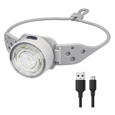 Lanterna de cap cu banda din Silicon Ajustabila cu Lumina Alba si Rosie